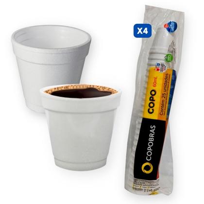 Imagem de Kit com 100un Copo Térmico de Isopor 60ml Café Chá Copobras