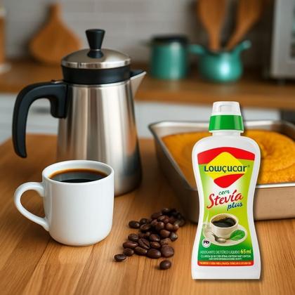 Imagem de Kit Com 12 Adoçantes Lowçucar Plus C/ Stevia Liquido 65ml