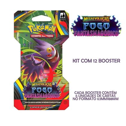 Imagem de Kit com 12 Booster - Fogo Fantasmagórico - Pokémon Tcg