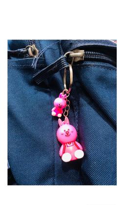 Imagem de Kit Com 12 Chaveiros Emborrachado Ursinho Rosa