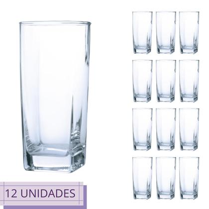 Imagem de Kit com 12 Copos Luxo 320ml Texas Vidro Transparente Grosso