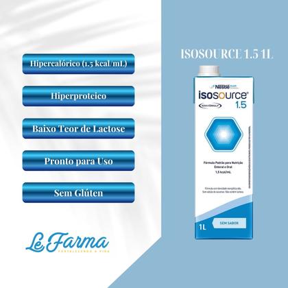 Imagem de Kit com 12 Isosource 1.5 1L Sem Sabor Nestlé