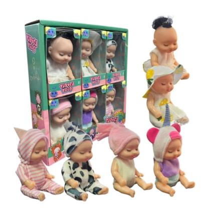 Imagem de Kit Com 12 Mini Bonecas Bebe Reborn 11cm Realismo Miniatura