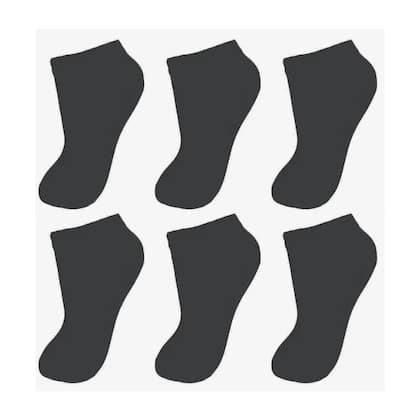 Imagem de Kit Com 12 Pares De Meias Preta Infantil Juvenil Unissex