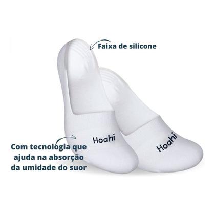 Imagem de Kit com 12 Pares de Meias Sapatilha Invisível Algodão Hoahi