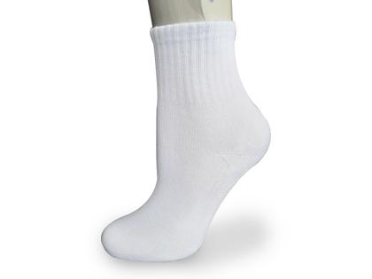 Imagem de Kit com 12 Pares Meia Infantil Branca Cano Médio