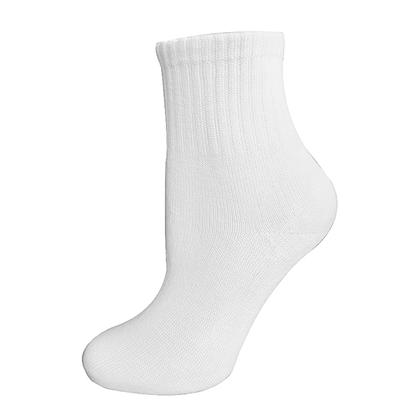 Imagem de Kit com 12 Pares Meia Infantil Branca Cano Médio