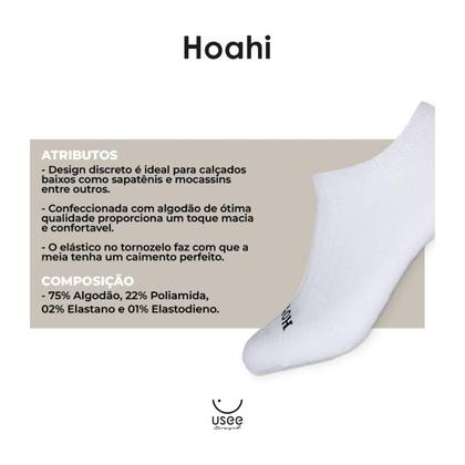 Imagem de Kit Com 12 Pares Meias Invisível Cano Curto Algodão Confortável Hoahi
