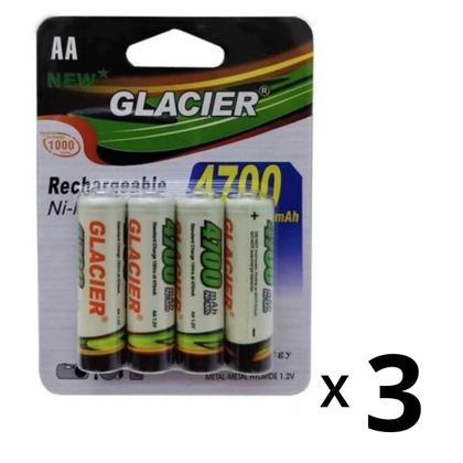 Imagem de Kit Com 12 Pilhas Baterias AA Recarregável de 4700mAh