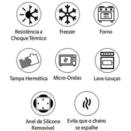 Imagem de Kit com 12 Potes de Vidro Retangulares Herméticos Majestic 630ml