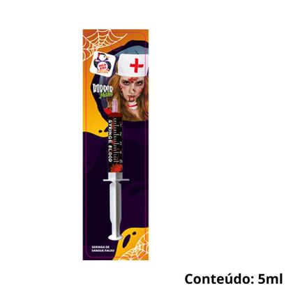 Imagem de Kit com 12 Seringas de Sangue Falso Horror Make 5ml Para Maquiagem Artística de Halloween