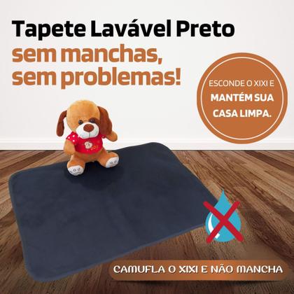 Imagem de Kit com 12 Tapetinhos Alta Absorção para Pets 70x50 Preto 200 Lavagens Quality