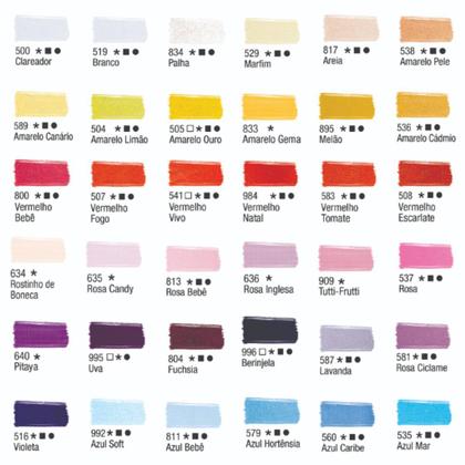 Imagem de Kit Com 12 Tintas De Tecido Acrilex 37ml - Escolha As Cores