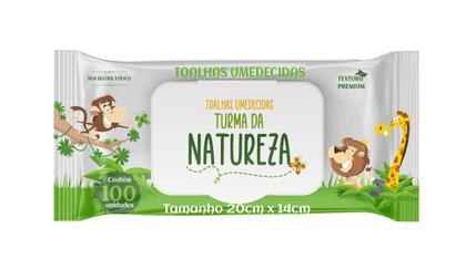 Imagem de Kit Com 12 Toalha Umedecida Turma da Natureza 100 Unidades Total 1200