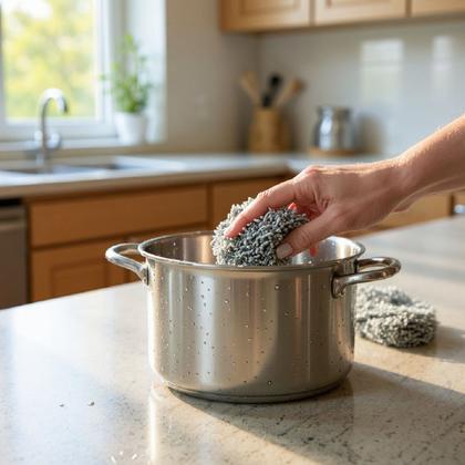Imagem de Kit Com 12 Un Esponja De Aço Inox Bucha Tira Sujeira Grossa