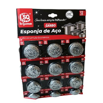 Imagem de Kit Com 12 Un Esponja De Aço Inox Bucha Tira Sujeira Grossa