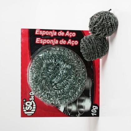 Imagem de Kit Com 12 Un Esponja De Aço Inox Bucha Tira Sujeira Grossa