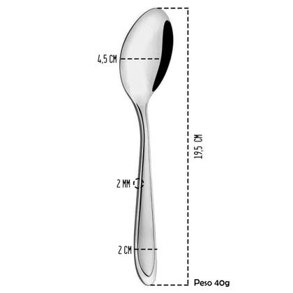 Imagem de Kit Com 12 Unidades de Colher de Mesa Aço Inox Original Line