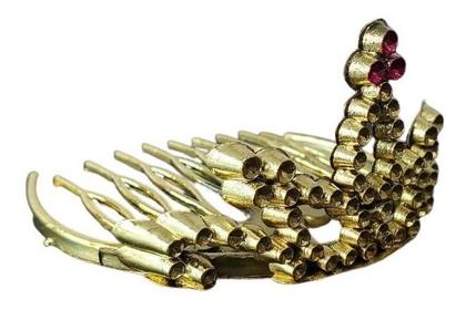 Imagem de Kit Com 12 Unidades De Mini Coroa De Princesa Dourada Pente