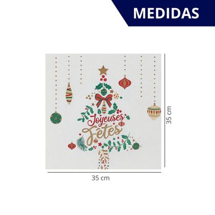Imagem de Kit com 12 Unidades Guardanapo de Papel Natalino Para Mesa Posta