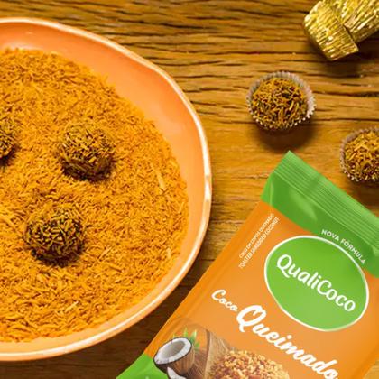 Imagem de Kit Com 12Und Coco Ralado Queimado Em Flocos Qualicoco 100G
