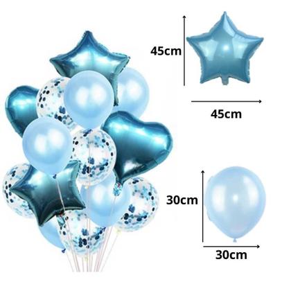 Imagem de Kit Com 14 Balão Bexiga Metalizado Bexiga Festa Aniversário