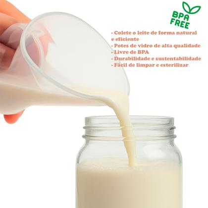 Imagem de Kit com 14 Potes de Vidro para Armazenar Leite Materno 200ml