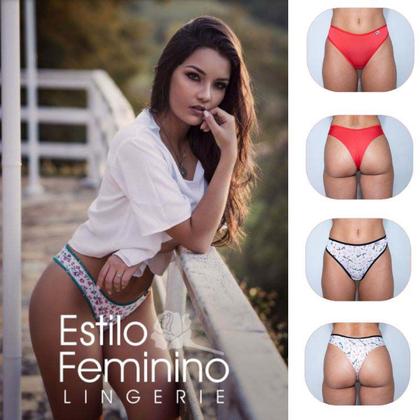 Imagem de Kit Com 15 Calcinhas Em Microfibra Fio Duplo Feminina Adulto Estilo REF432