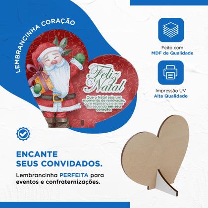 Imagem de Kit com 15 Enfeites de Natal em Formato de Coração  Decoração em MDF para Mesa e Escritório