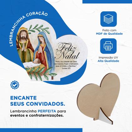 Imagem de Kit com 15 Enfeites de Natal em Formato de Coração  Decoração em MDF para Mesa e Escritório