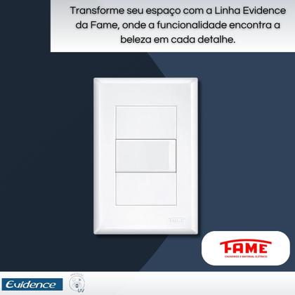 Imagem de Kit Com 15 Interruptores Simples 4x2 16A Evidence - FAME
