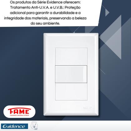 Imagem de Kit Com 15 Interruptores Simples 4x2 16A Evidence - FAME