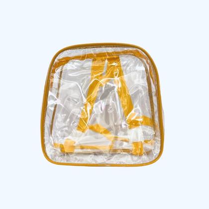 Imagem de KIT COM 15 MINI mochila AMARELA infantil transparente escola