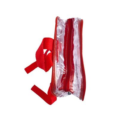Imagem de KIT COM 15 MINI mochila VERMELHA infantil transparente escola