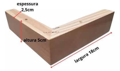 Imagem de Kit Com 16 Pés De 5cm Madeira Cantoneira Mel P/ Móveis Geral E Sofá