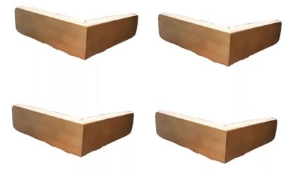 Imagem de Kit Com 16 Pés De 5cm Madeira Cantoneira Mel P/ Móveis Geral E Sofá