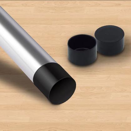 Imagem de Kit Com 16 Ponteiras 3,3 cm 1 1/4 Preto Redondas Tubulares Aplicação Externa Cadeiras E Mesas Plástico Resistente