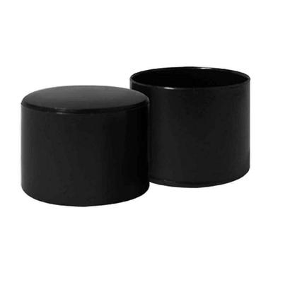 Imagem de Kit Com 16 Ponteiras 3,3 cm 1 1/4 Preto Redondas Tubulares Aplicação Externa Cadeiras E Mesas Plástico Resistente