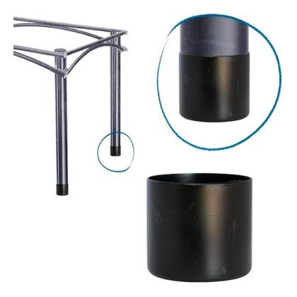 Imagem de Kit Com 16 Ponteiras 3,3 cm 1 1/4 Preto Redondas Tubulares Aplicação Externa Cadeiras E Mesas Plástico Resistente