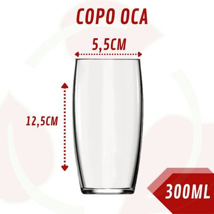 Imagem de Kit com 18 Copos Oca 300ML Transparente Água Suco Drinks