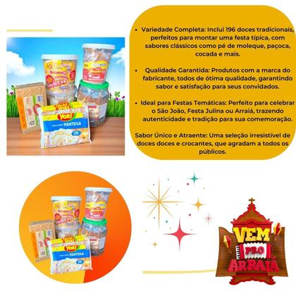 Imagem de Kit com 196 Doces Festa Junina Julina São João Arraiá Nº3