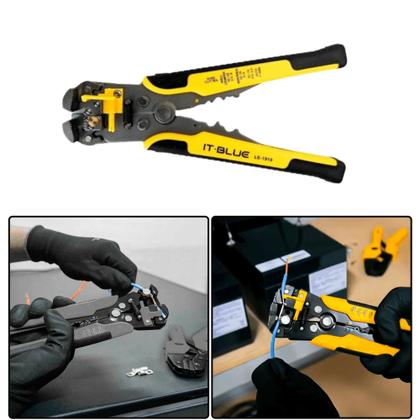 Imagem de Kit Com 2 Alicates Decapador Cortador E Crimpador De Fios Profissional Cabos Batente Cabo Ergonômico