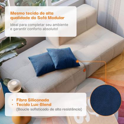Imagem de Kit com 2 Almofadas em Bouclé com Estofamento em Fibra Siliconada - Sofá na Caixa