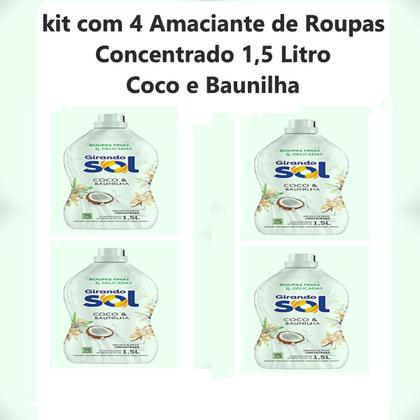 Imagem de Kit com 2 Amaciante Roupa Concentrado Coco e Baunilha 1,5 Lt