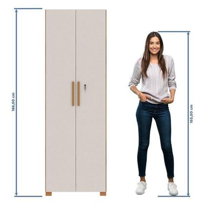 Imagem de Kit com 2 Armários Multiuso Escritório Nt4020 4 Portas e Prateleiras