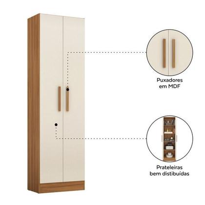 Imagem de Kit com 2 Armários Multiuso Escritório Nt4045 4 Portas e Prateleiras