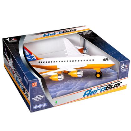 Imagem de Kit com 2 Aviões Grande Airbus de Brinquedo 36cm na Caixa