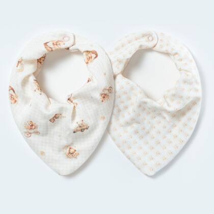 Imagem de Kit Com 2 Babadores Bebê Bandana New Baby Rosa Pêssego - Hug