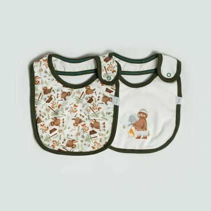 Imagem de Kit Com 2 Babadores Bebê Camping Verde - Hug
