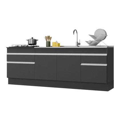 Imagem de Kit com 2 Balcões de Cozinha 150cm e 70cm com Rodapé Veneza Multimóveis V2108